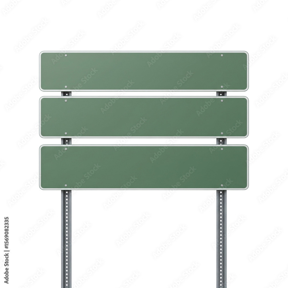 Obraz premium Blank green highway road signs for mockup