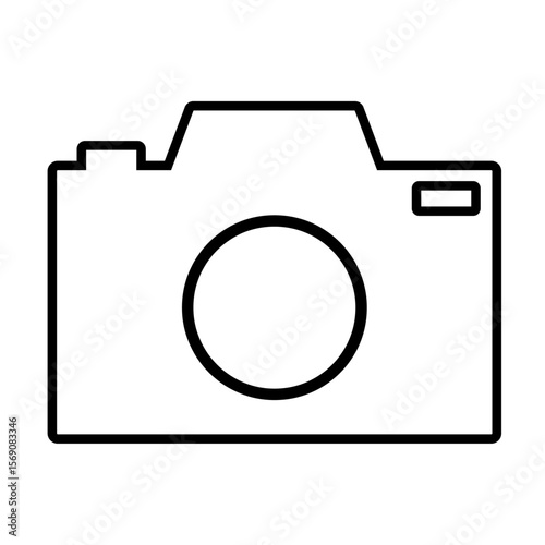 カメラのイラストアイコン（線画）002