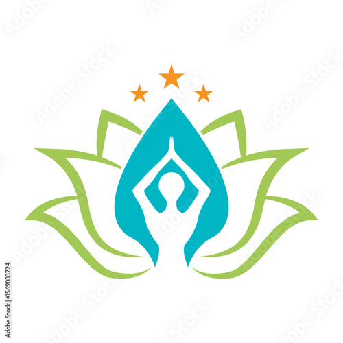 Yoga icon logo design