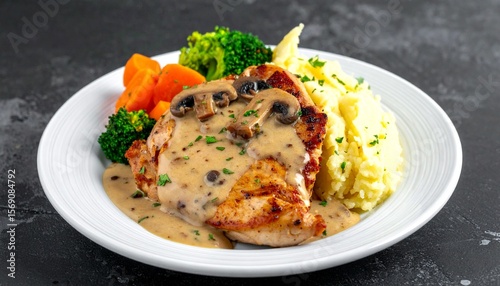 Chicken Steak with Mushroom Cream Sauce
Tender chicken thighs or fillets pan-seared and topped with a rich mushroom‑cream gravy.