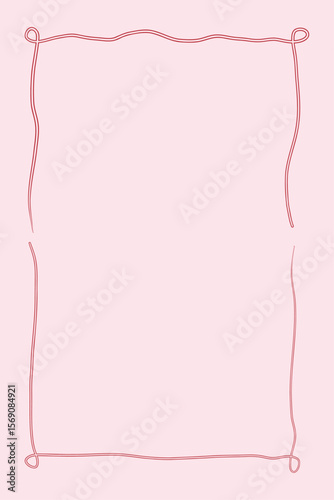 Coquette style illustration of frame on soft pink background. Romantic, feminine, and elegant design perfect for stationery, invitations, social media graphics, and Valentine Day themes. Trendy pastel
