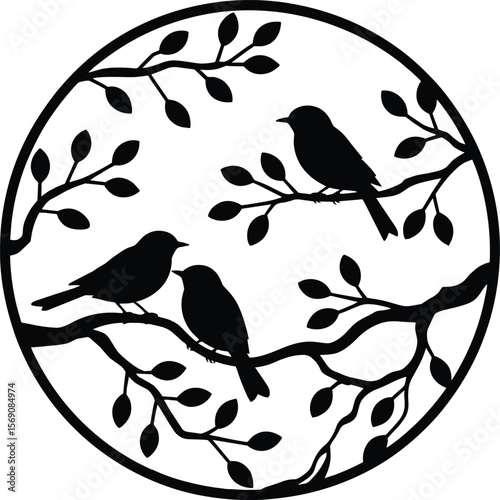 Metal tree wall art eps, ivy tree eps, tree branch wall decor eps, black tree wall decor eps, bay leaf tree metal wall decor eps,
Tree and Birds Metal Wall Decor eps, Boho Living Room Wall Decor eps, 