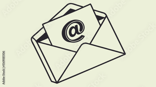 Email Icon – Envelope with @ Symbol | Vector Communication Graphic