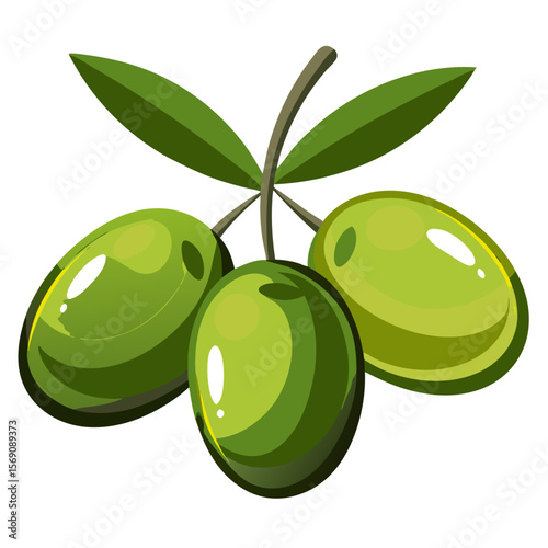 Mediterranean Olives on White Background - Olives Close-Up on Transparent White Surface