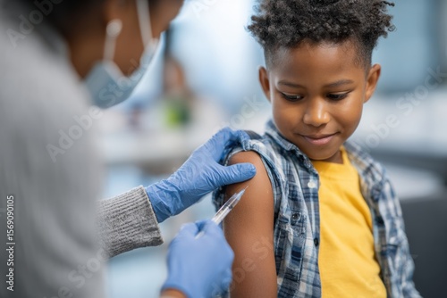 Child getting a shot in an arm