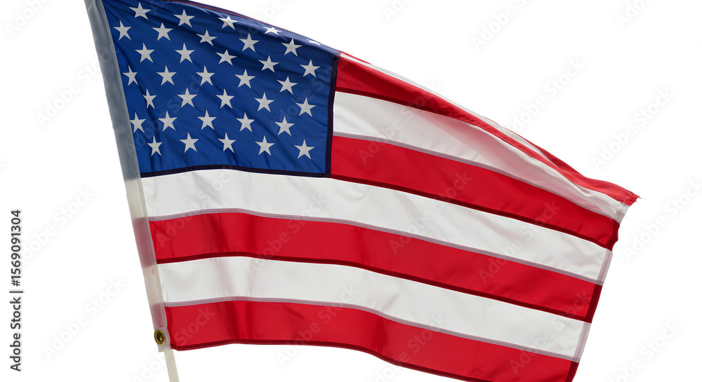 Fototapeta premium Waving United States Flag – High-Resolution Isolated Image