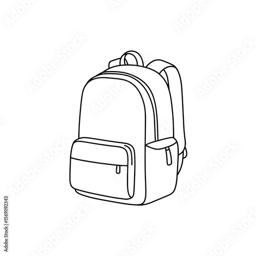 Backpack outline design with front pocket and adjustable straps  