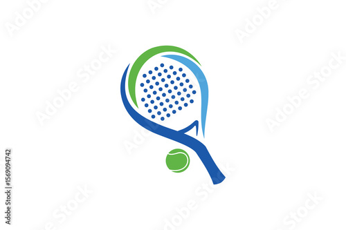 Padel logo padel Racket with ball logo design vector