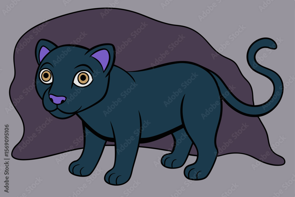 Obraz premium Cartoon elephant vector illustration of a wild mammal