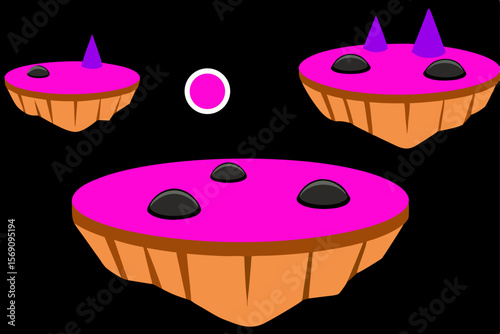 Sweet birthday cupcake with cherry, pink cream, and a single lit candle illustration
