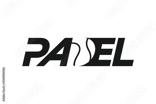 Padel logo, padel racket and ball logo design vector