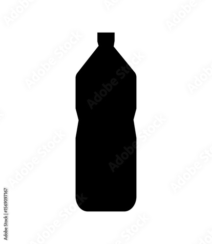 シンプルなペットボトルのシルエットイラスト　ベクター
