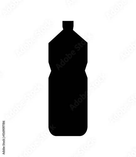 シンプルなペットボトルのシルエットイラスト　ベクター
