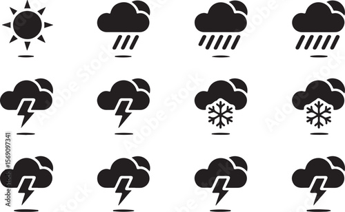 Weather Forecast Symbols SVG | Adobe Illustrator Icons Pack

