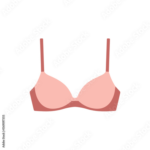 Pink bra in flat design on white background  