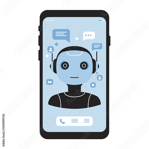 Chatbot displayed on smartphone screen with messaging interface  