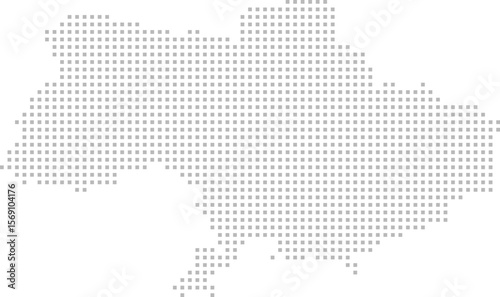 Ukraine – square dot grid vector map (Web Mercator projection, PPT-compatible & fully editable)