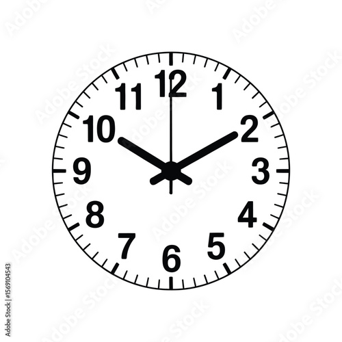 Isolated shot of only clock face on white background stock 