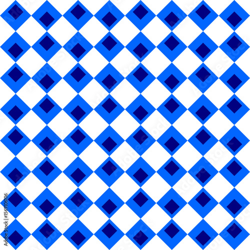 Two tone blue, blue line, blue white checkerboard diamond strip seamless repeat pattern, design for fabric print, vintage wrap paper print, traditional culture patter