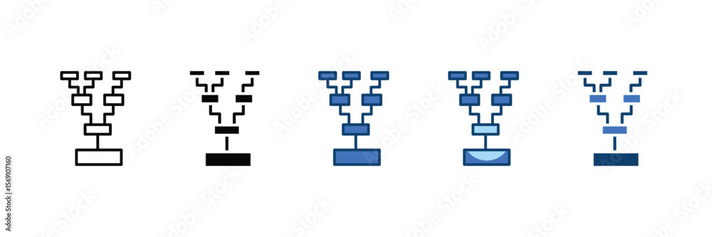 Obraz premium Component Tree Icon Set Multiple Style Collection