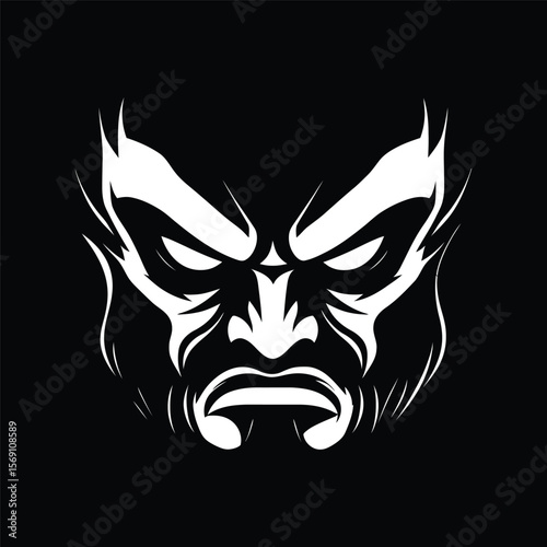 Tribal Wolf Tattoo – Fierce Wolf Head in Tribal Style for Tattoo Art and Symbolic Designs Wolf Tribal Design – Bold Animal Tattoo Vector for Strength, Spirit, and Wilderness Themes

