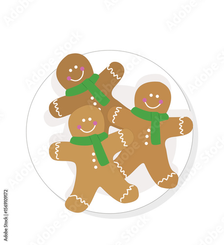 gingerbread. Christmas new year ginger cookie in the shape of a person. Brown pepper cake for the holiday.