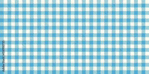 Seamless vector pattern light blue white gingham check textile design picnic inspired retro minimal background classic square vintage tablecloth motif fabric simple summer decoration illustration