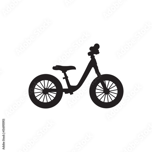 Urban bicycle icon. city bike silhouette with fenders and a swept-back handlebar.