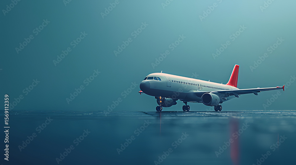 Fototapeta premium Airplane Illustration - Minimal Design for Business Professionals