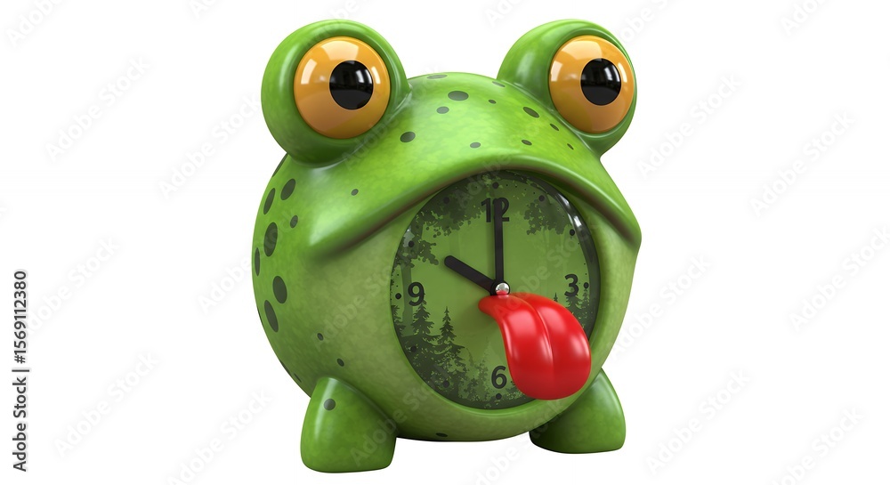 Fototapeta premium Cartoon frog shaped clock