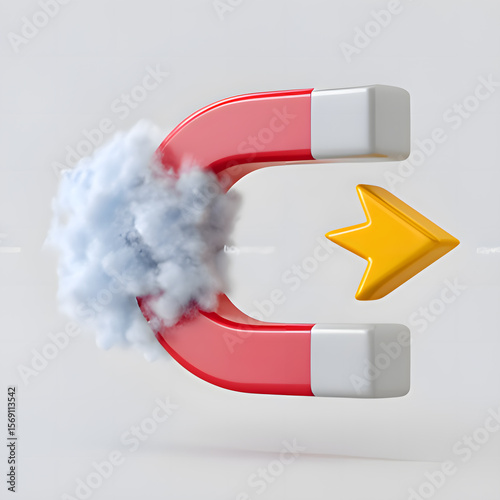 Metal magnet isolated over white background. 3d rendering.