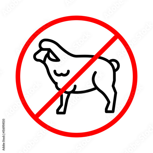 no sheep allowed sign vector