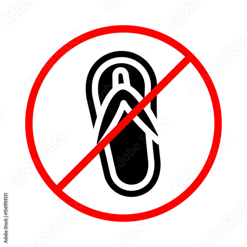 no sandal vector sign board