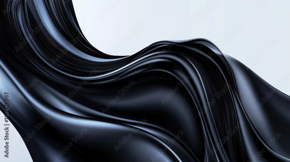 Fototapeta premium Smooth Black Waves Flowing in Elegant Abstract Design Composition