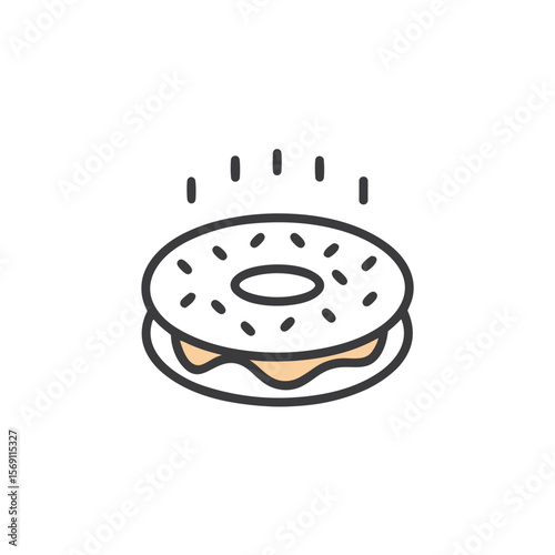 Bagel icon for bakery websites, food blogs, and breakfast menu designs