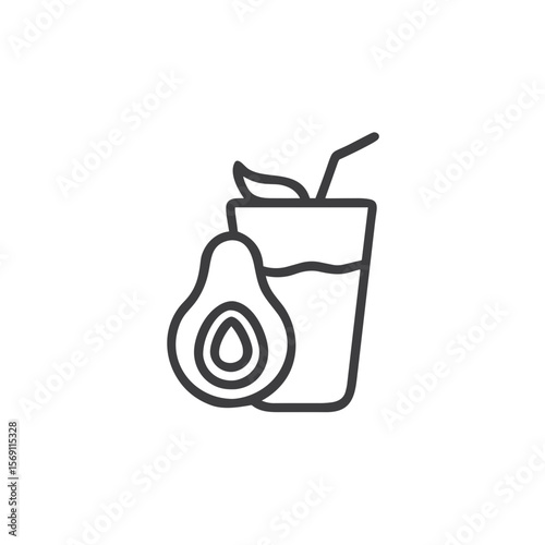 Avocado smoothie icon for healthy lifestyle blogs, websites, and wellness presentations