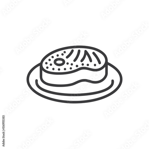 Beef steak icon for restaurant menus, cooking tutorials, and meat lover blogs