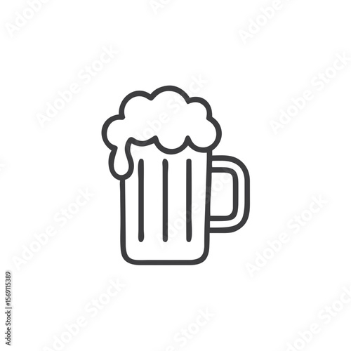 Beer mug icon for bar menus, party invitations, and Oktoberfest promotions