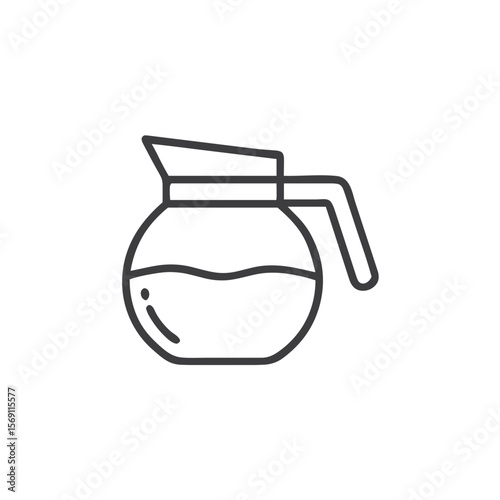 Coffee pot icon for kitchenware stores, cafe menus, and coffee brewing tutorials