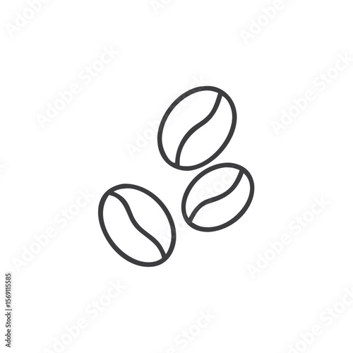 Coffee beans icon for cafe menus, coffee shop branding, and beverage blogs