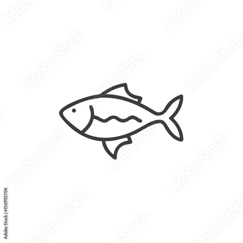Fish icon for seafood menus, fishing blogs, and nutrition awareness campaigns