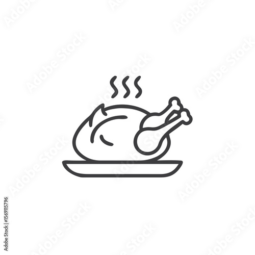 Grilled chicken icon for restaurant menus, cooking blogs, and healthy meal plans