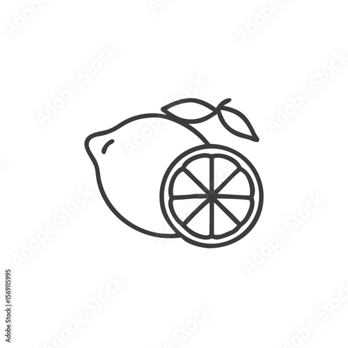 Lemon icon for beverage recipes, health blogs, and cooking tutorials