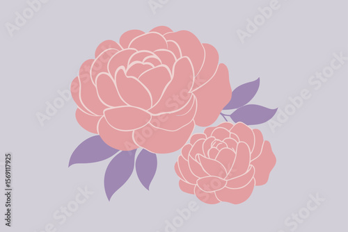Abstract floral background with pink rose flower vector illustration seamless pattern design