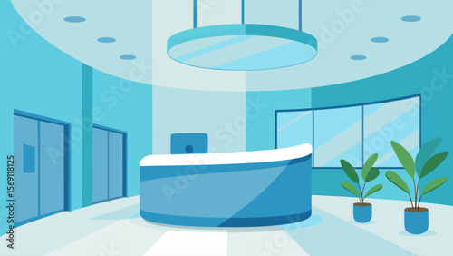 Modern home interior with a clean, luxurious blue bathtub in a contemporary bathroom design
