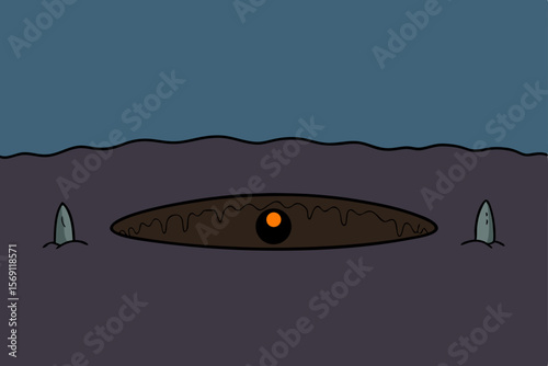 Cartoon vector illustration of a space rocket launching int