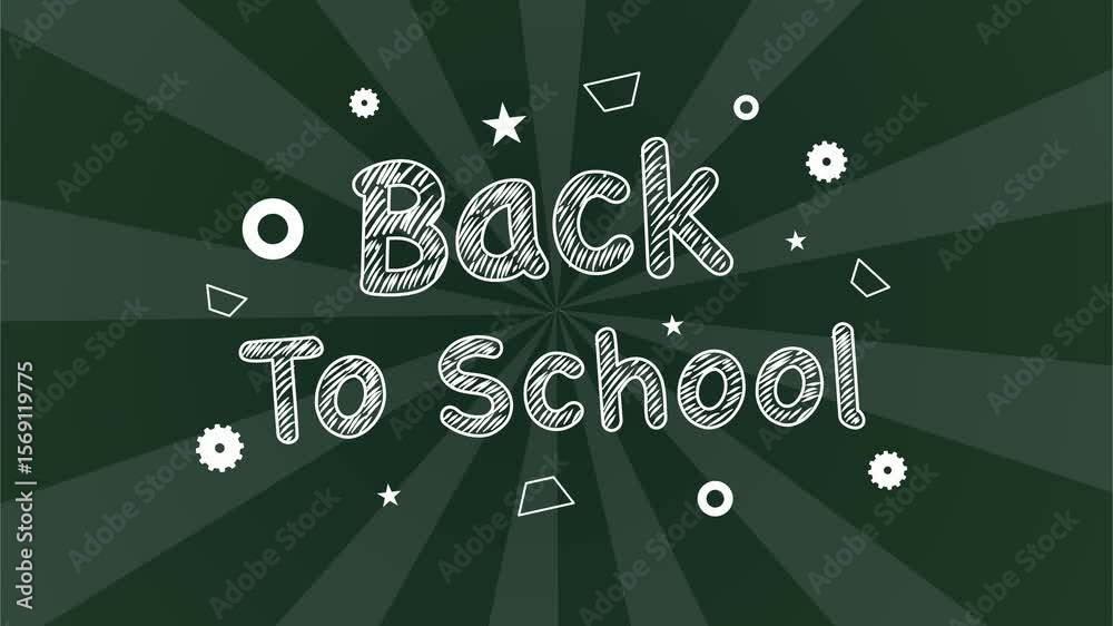 Animated chalkboard background with doodles and stars for back to school message