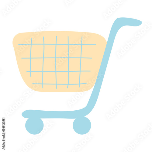 手書きの可愛いショッピングカートのイラスト