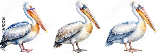 Great white pelican in flight against a blue sky, showcasing its majestic wings and large beak