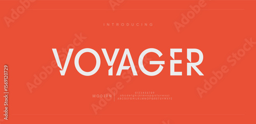 Voyager Abstract Fashion font alphabet. Minimal modern urban fonts for logo, brand etc. 